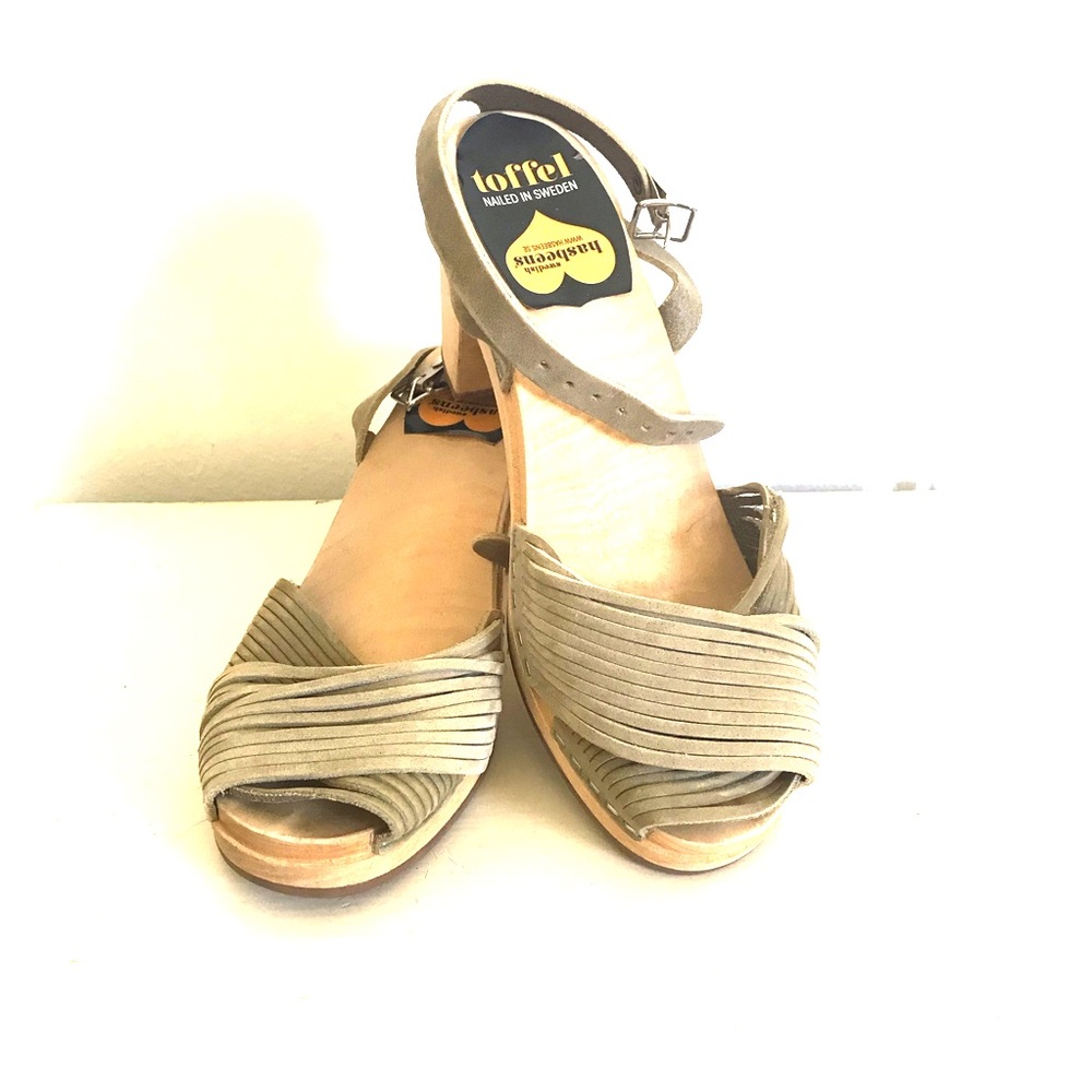 Swedish Hasbeens Suede Platforms